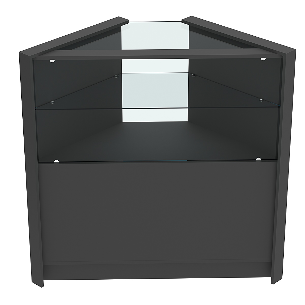 Прилавок из ДСП Модерн №6 угловой с прозрачной полкой Черный