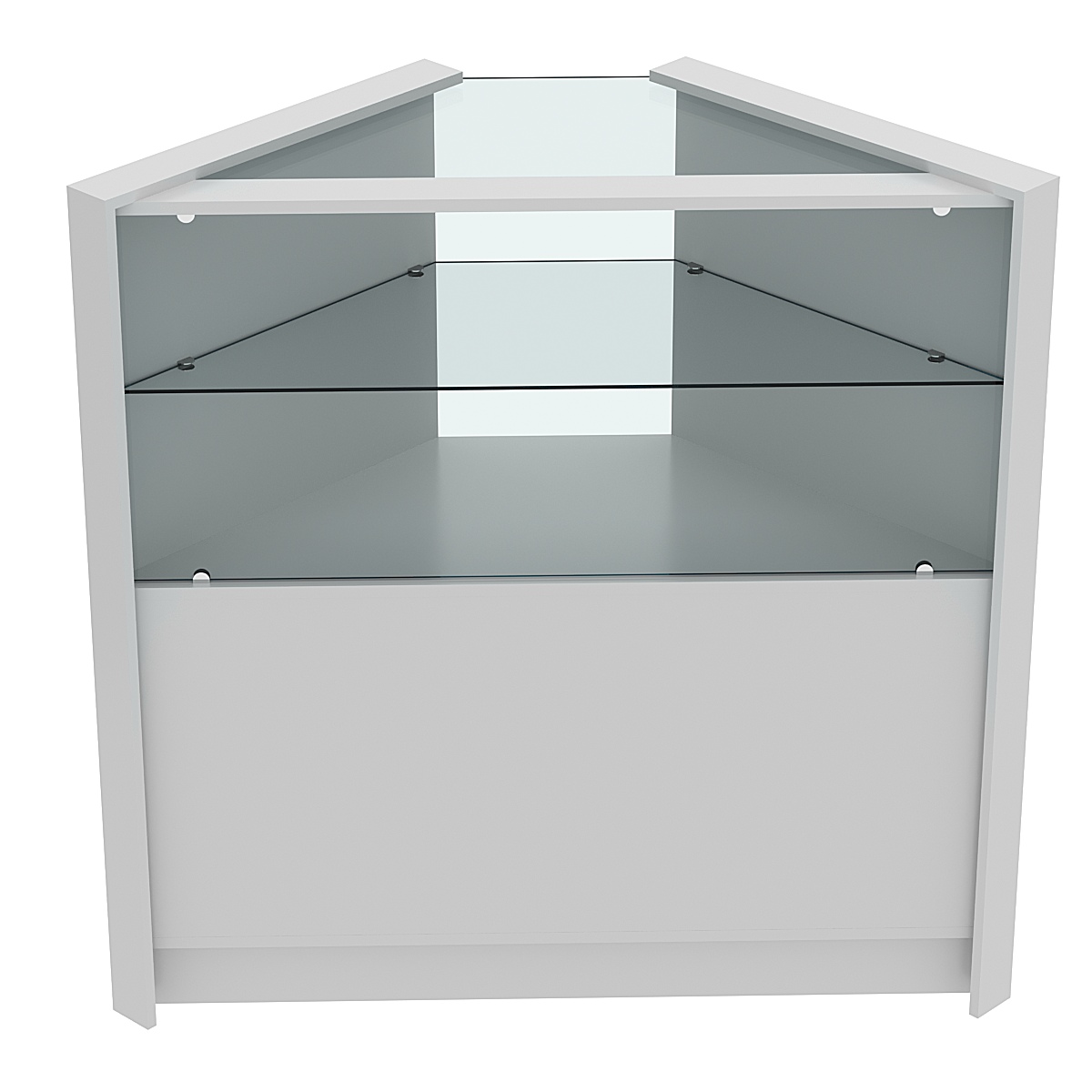 Прилавок из ДСП Модерн №6 угловой с прозрачной полкой Серый