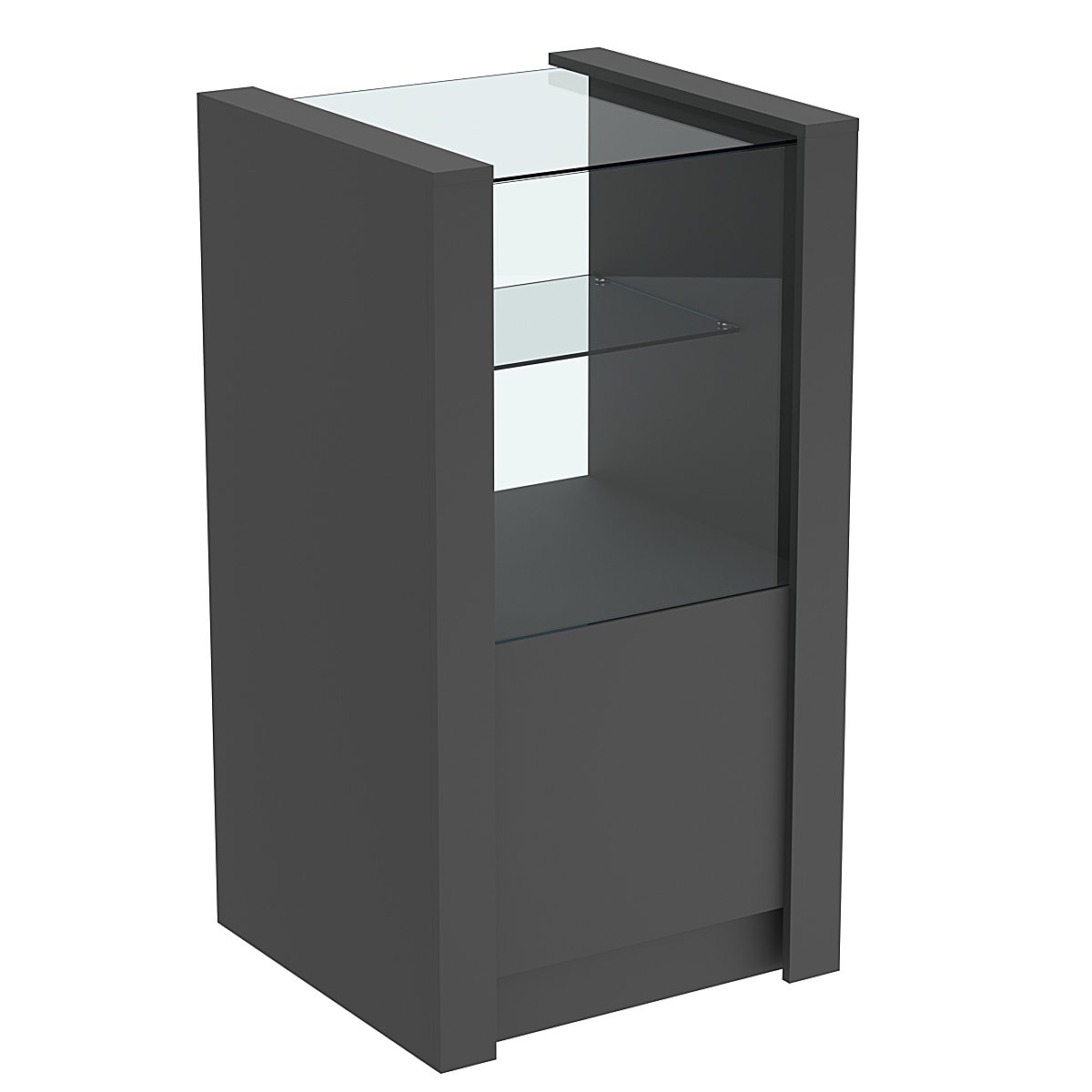 Прилавок из ДСП Модерн №3-600 небольшой с прозрачной полкой Черный