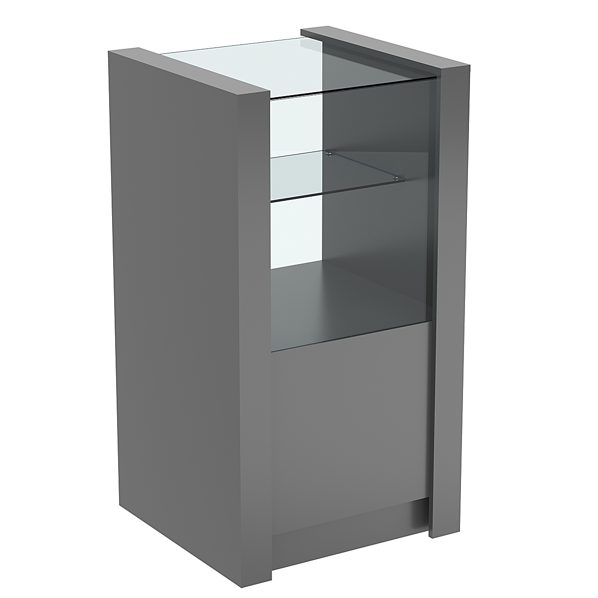 Прилавок из ДСП Модерн №3-600 небольшой с прозрачной полкой Темно-Серый