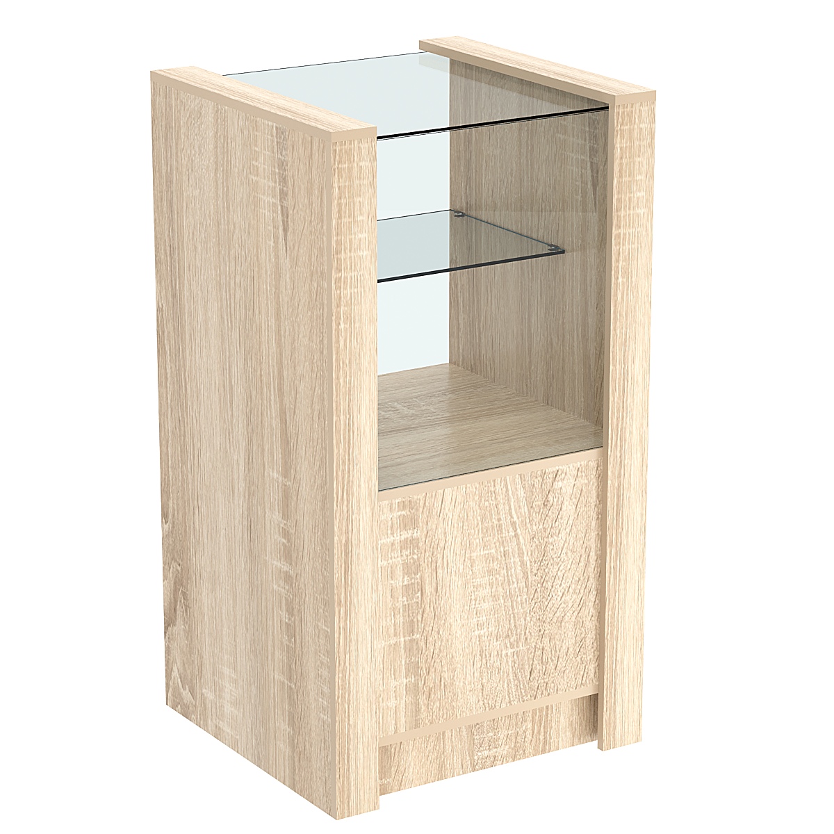 Прилавок из ДСП Модерн №3-600 небольшой с прозрачной полкой Дуб сонома