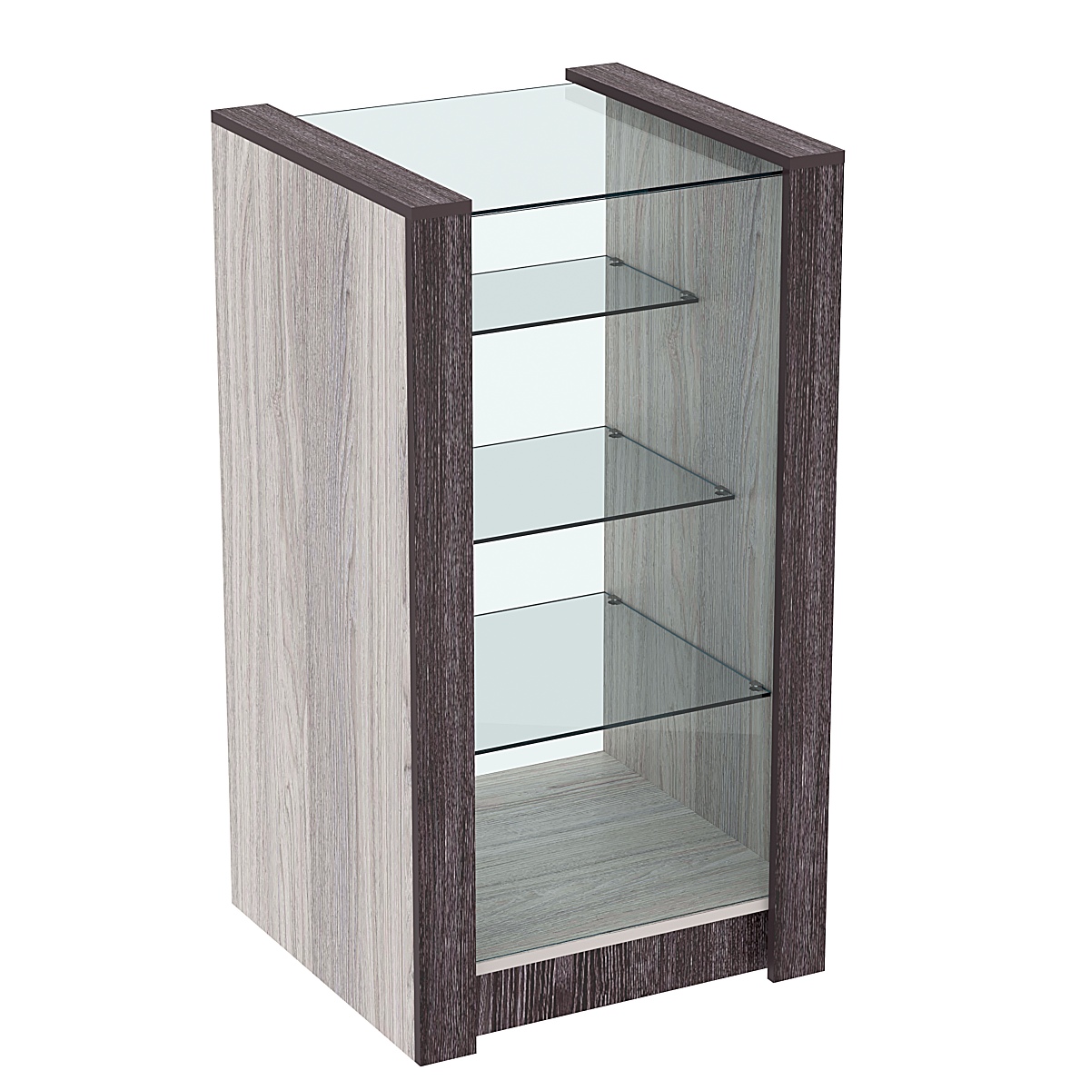 Прилавок из ДСП Модерн №4-600 малый с тремя полками Ясень Анкор светлый + Ясень Анкор темный