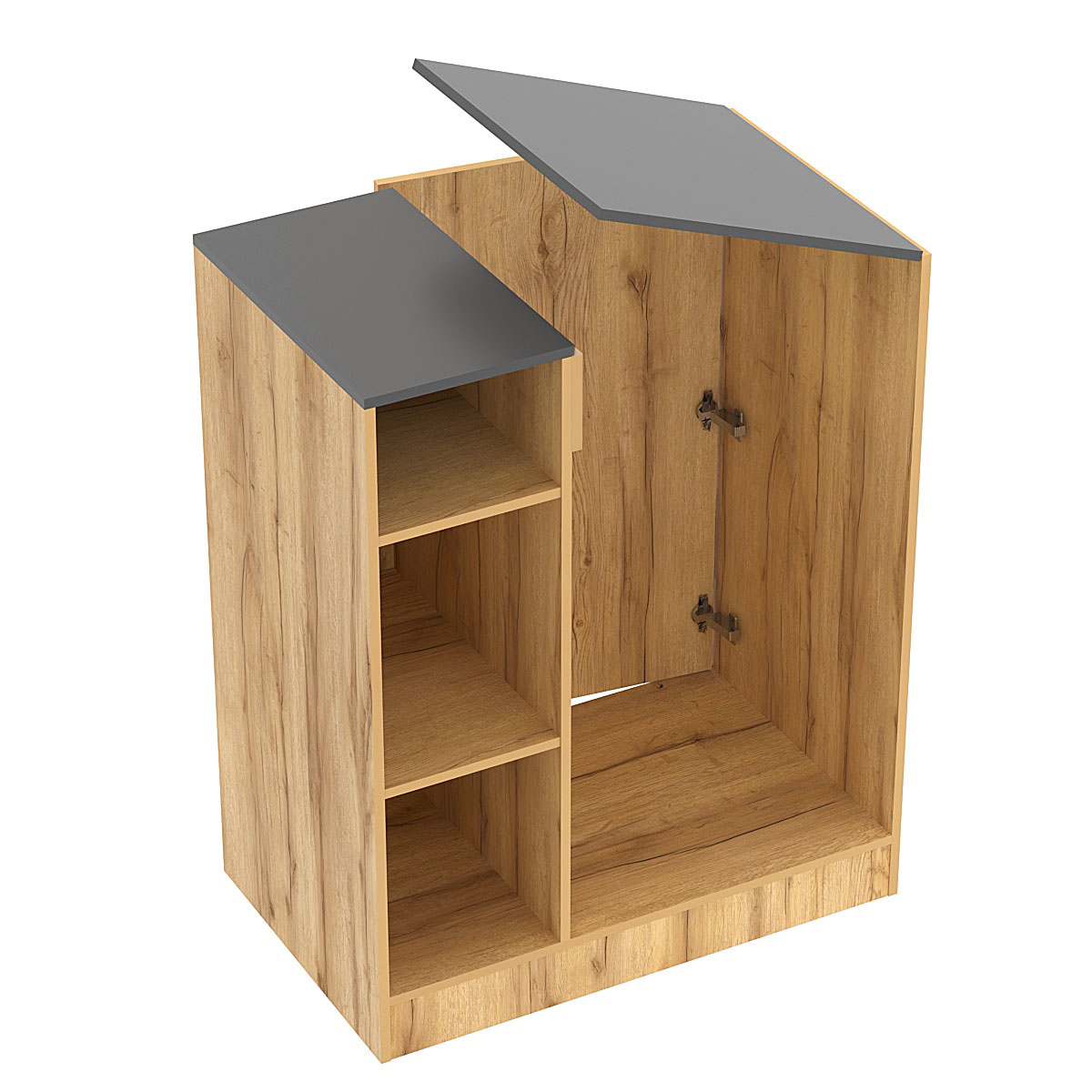 Прилавок-проход из ДСП Модерн Дуб Золотистый и Темно-Серый