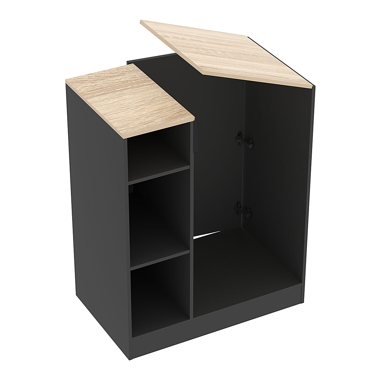 Прилавок-проход из ДСП Модерн Черный + Дуб Сонома