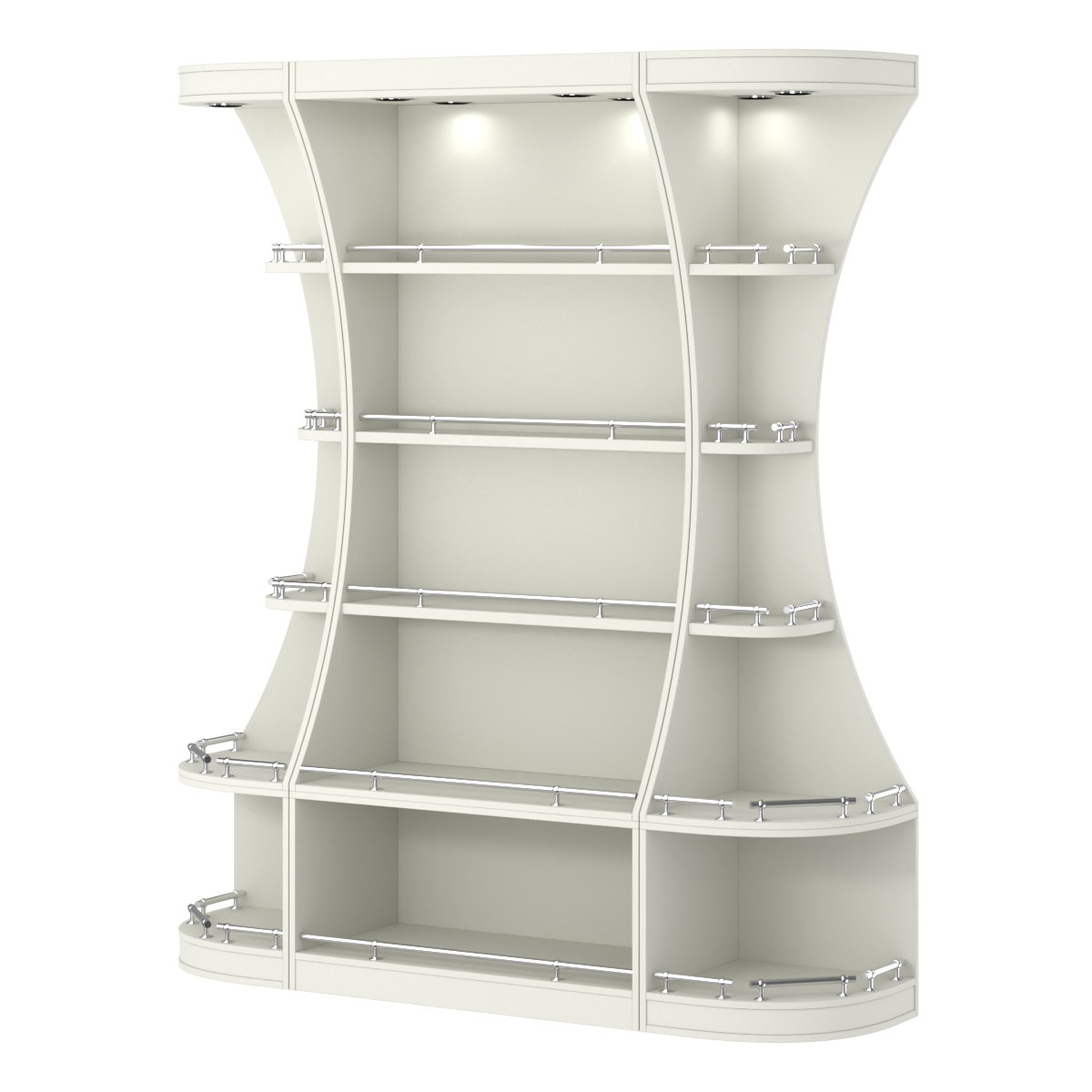 Пристенный высокий стеллаж ГАРАНТ №1-О с ограничителями Белый