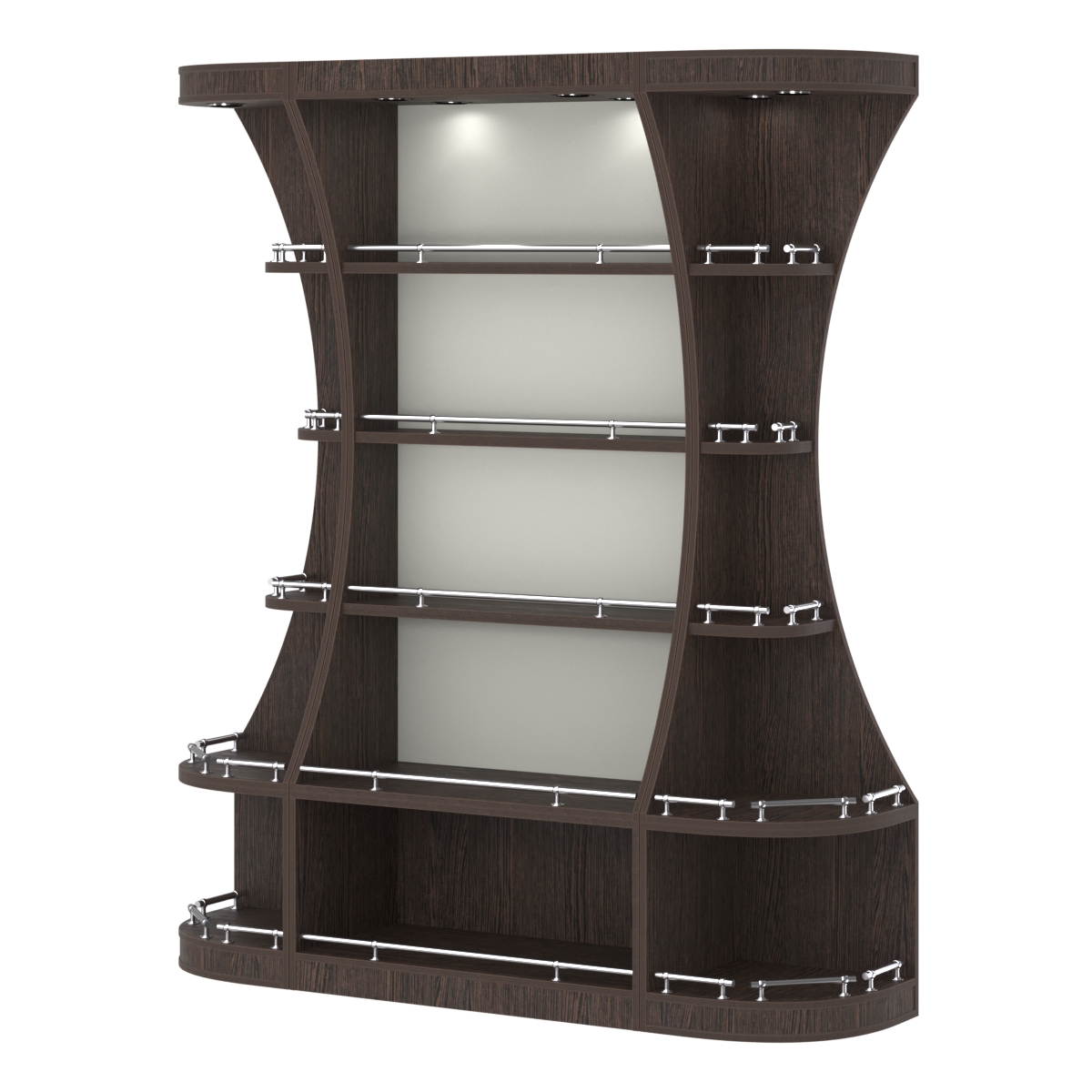 Пристенный высокий стеллаж ГАРАНТ №1-О с ограничителями Дуб Венге + Белый