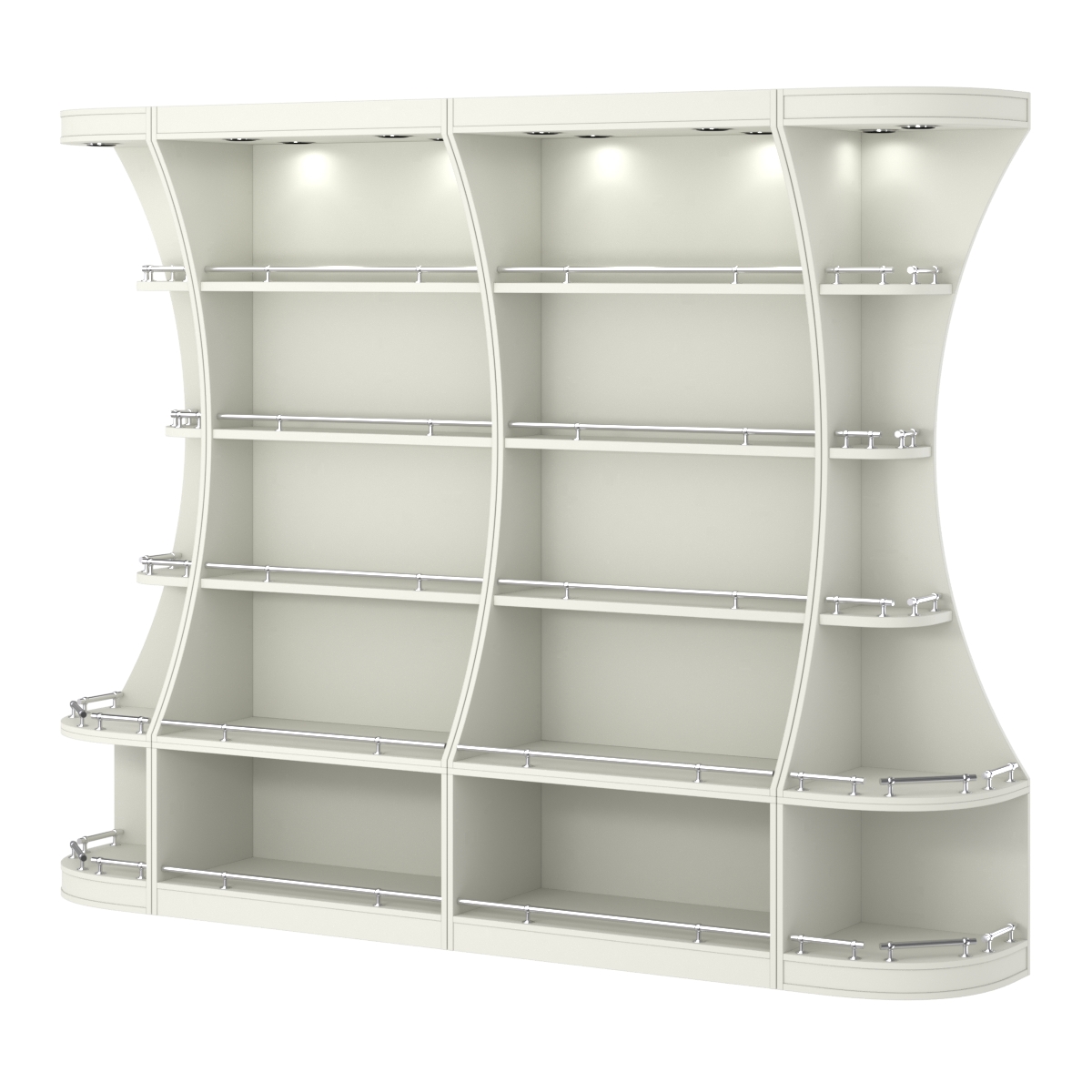 Пристенный высокий стеллаж ГАРАНТ №2-О с ограничителями Белый