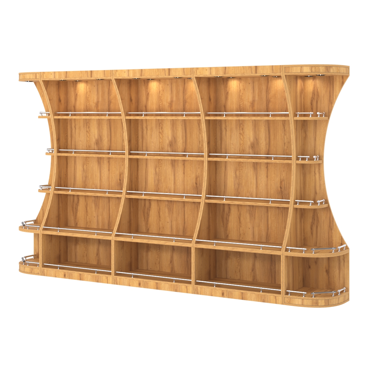 Пристенный высокий стеллаж ГАРАНТ №3-О с ограничителями Дуб Золотистый