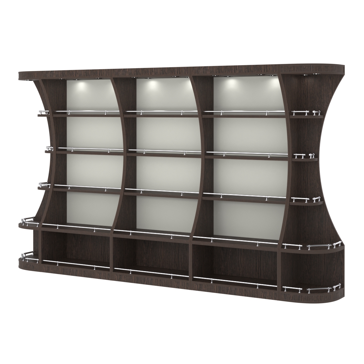 Пристенный высокий стеллаж ГАРАНТ №3-О с ограничителями Дуб Венге + Белый