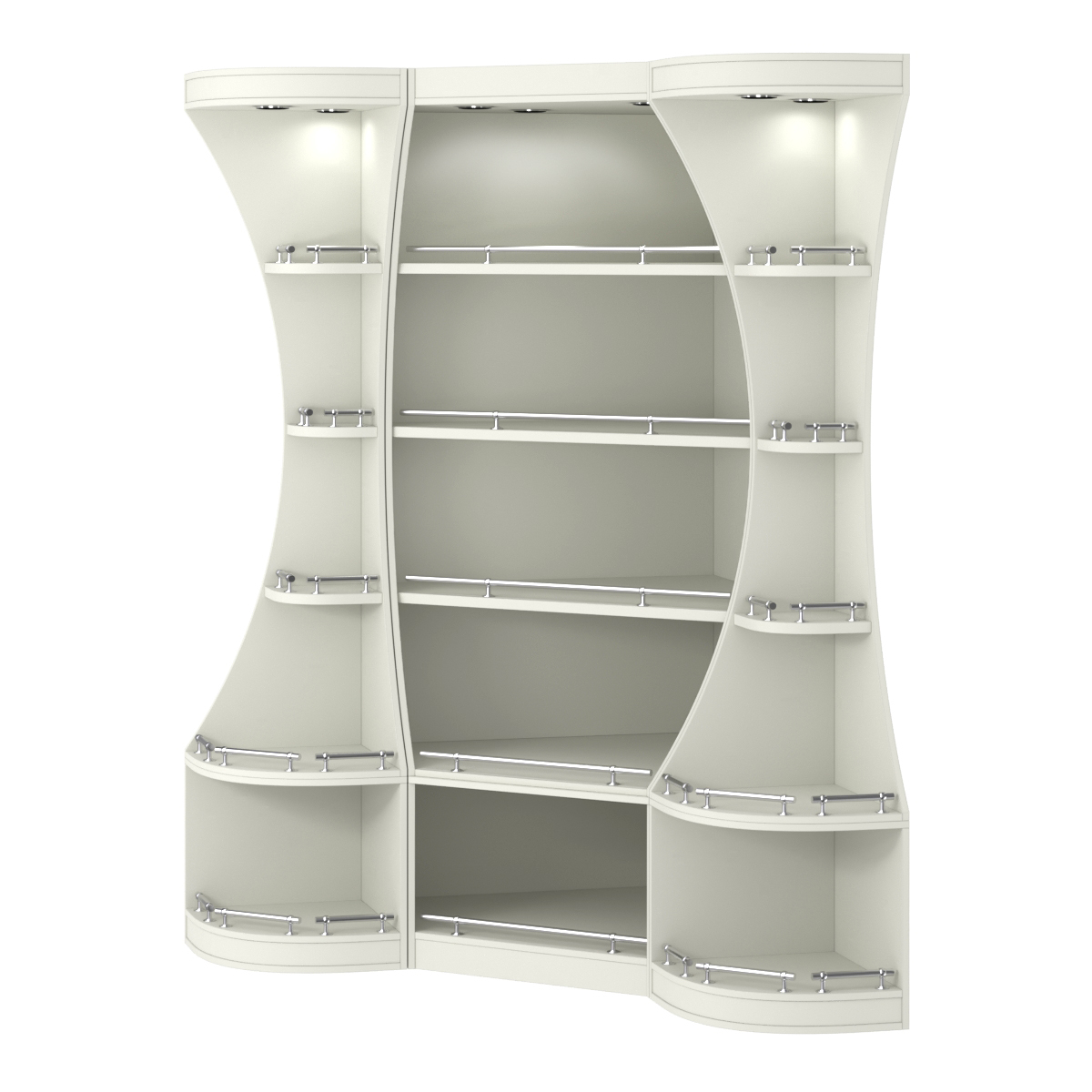 Угловой высокий стеллаж ГАРАНТ №1-О с ограничителями Белый