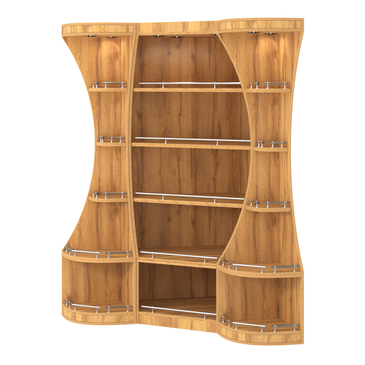 Угловой высокий стеллаж ГАРАНТ №1-О с ограничителями Дуб Золотистый