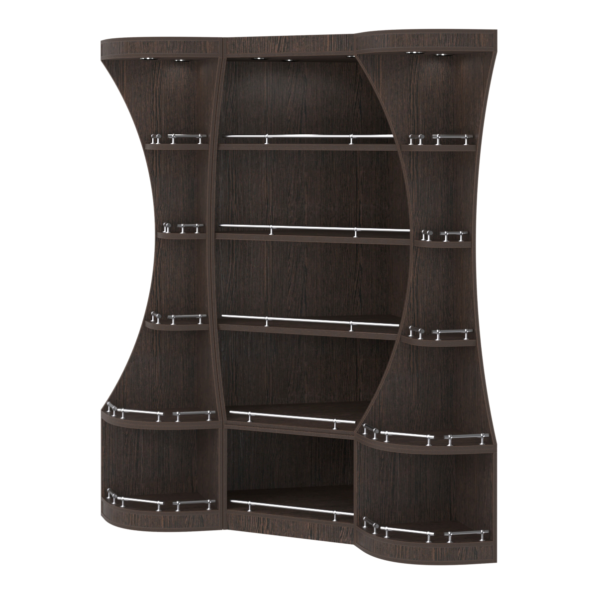 Угловой высокий стеллаж ГАРАНТ №1-О с ограничителями Дуб Венге