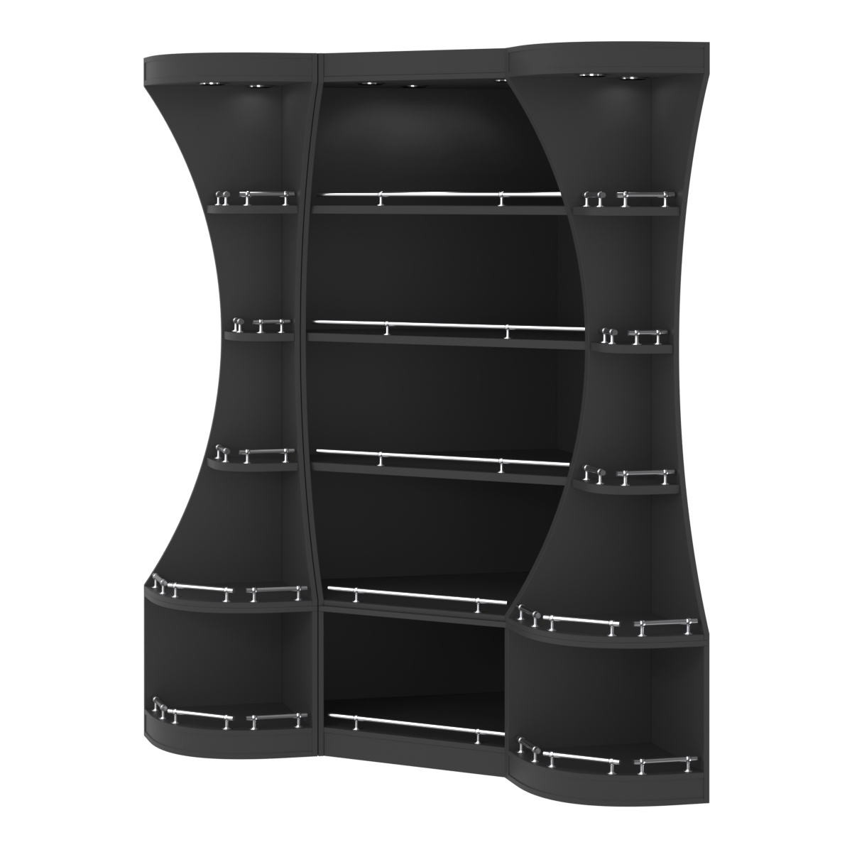 Угловой высокий стеллаж ГАРАНТ №1-О с ограничителями Черный