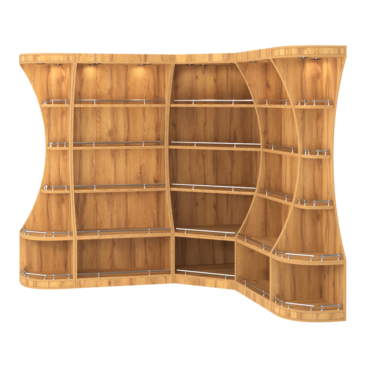 Угловой высокий стеллаж ГАРАНТ №2-О с ограничителями Дуб Золотистый