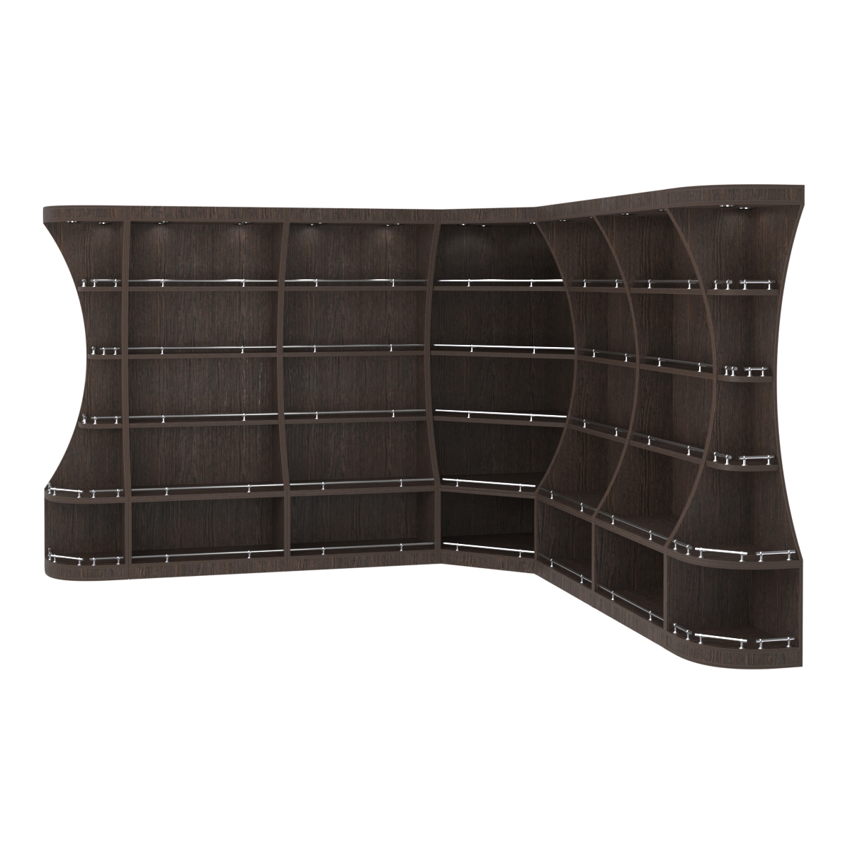 Угловой высокий стеллаж ГАРАНТ №3-О с ограничителями Дуб Венге