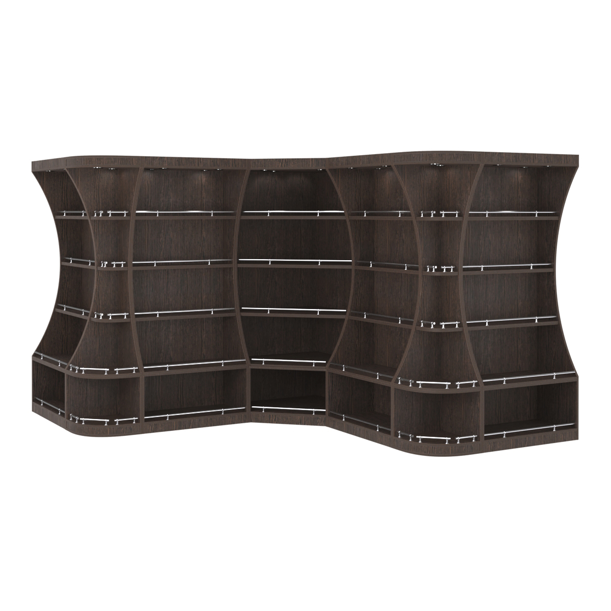 Угловой высокий стеллаж ГАРАНТ №4-О с ограничителями Дуб Венге