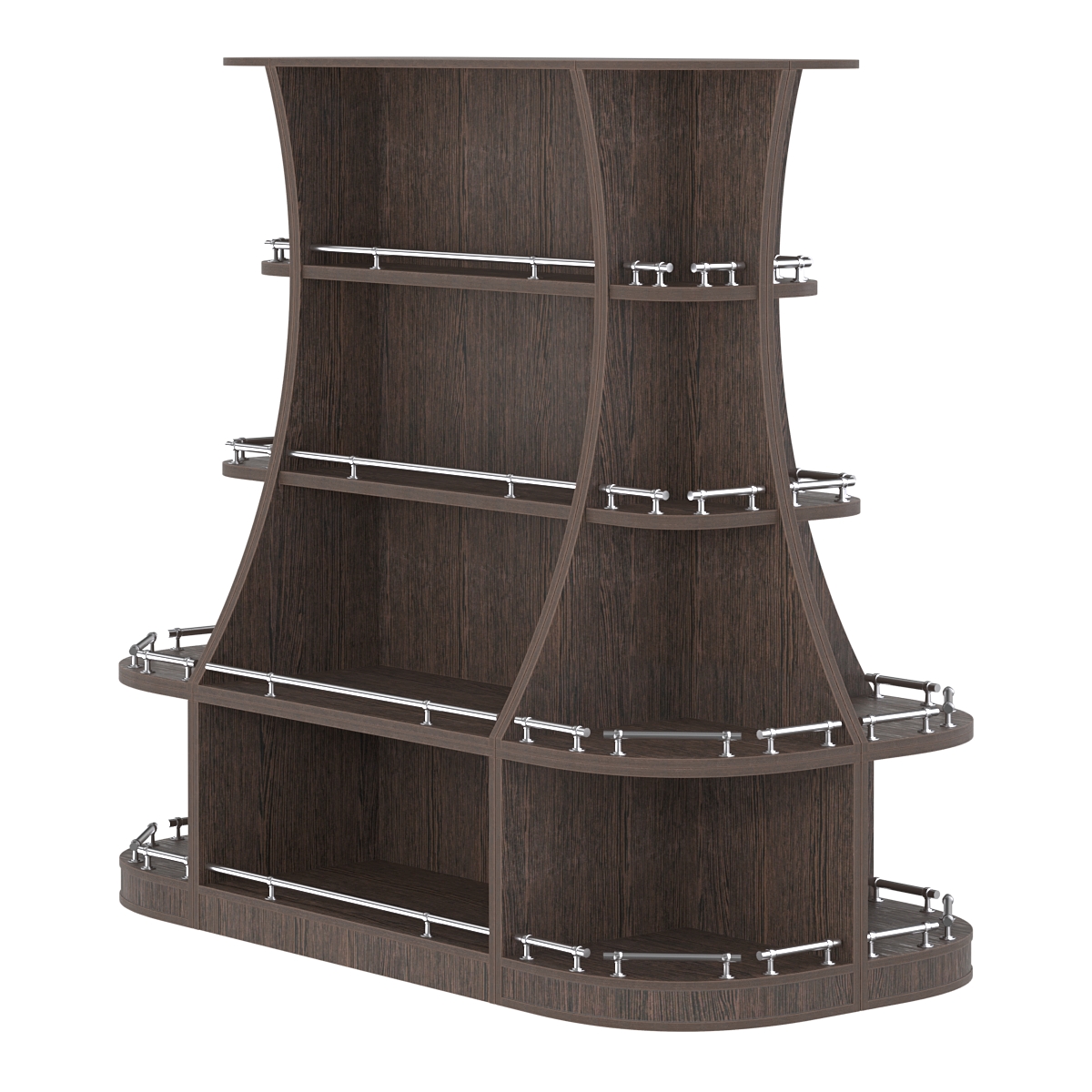 Островной низкий стеллаж ГАРАНТ №2-О с ограничителями Дуб Венге