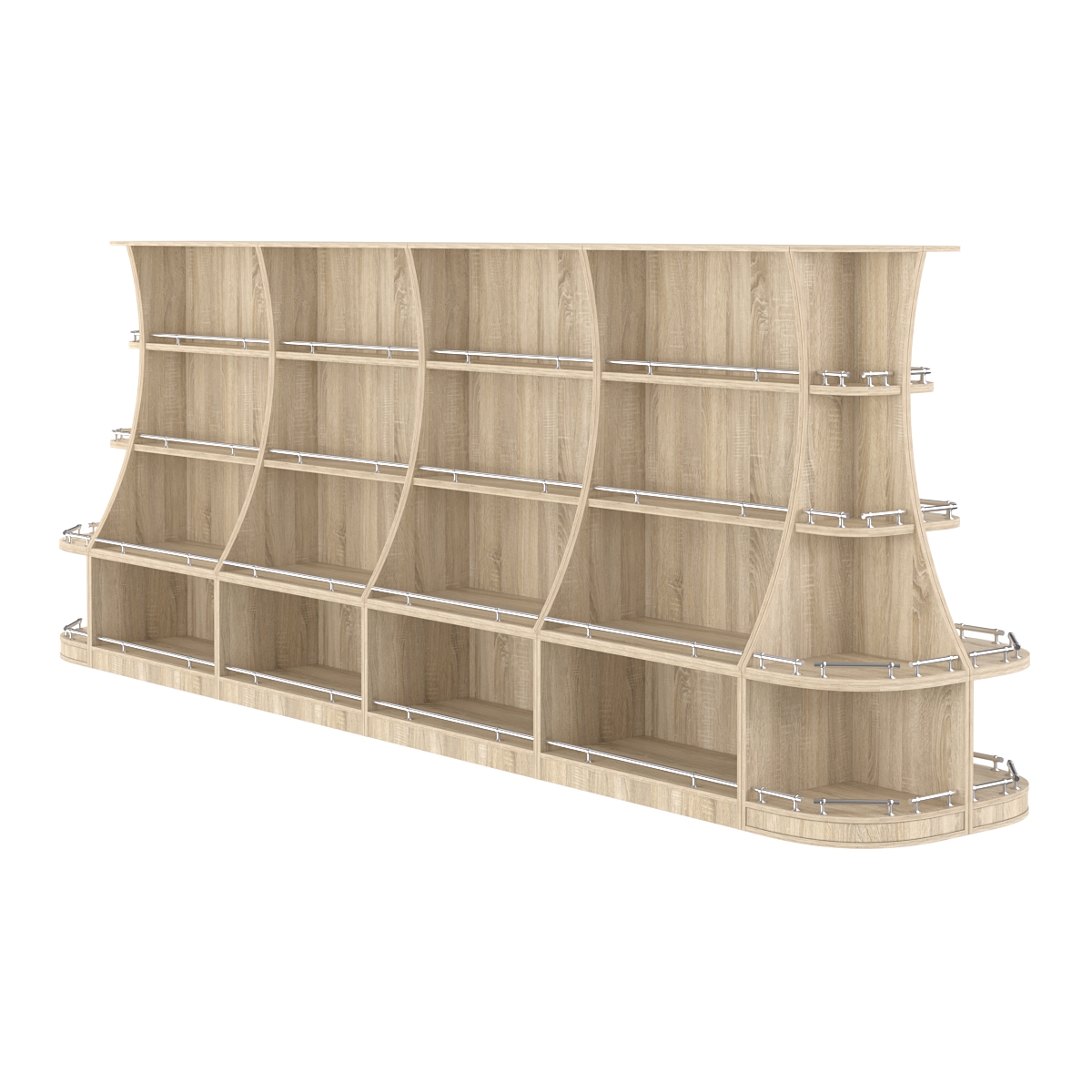 Островной низкий стеллаж ГАРАНТ №5-О с ограничителями Дуб Сонома