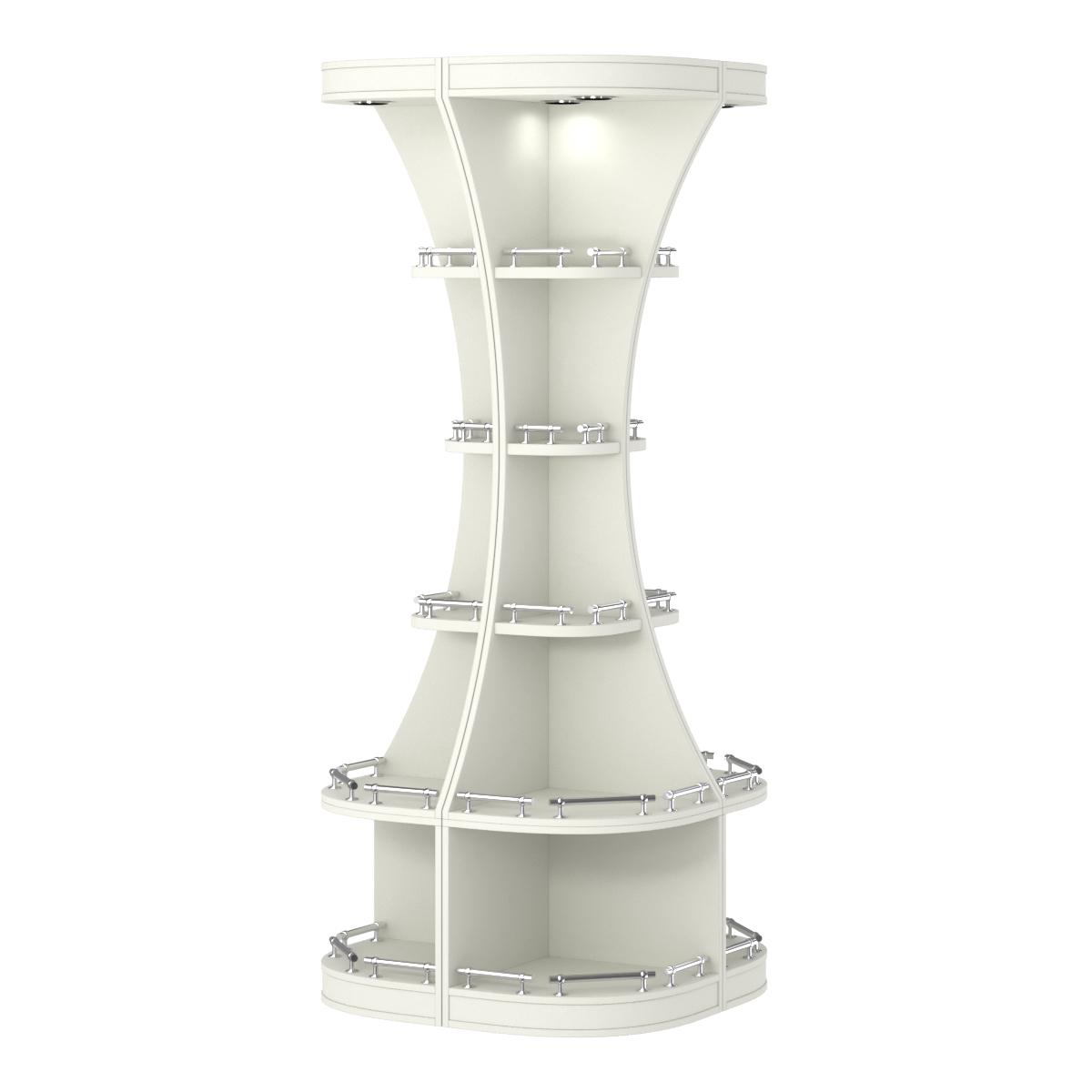 Островной высокий стеллаж ГАРАНТ №1-О с ограничителями Белый