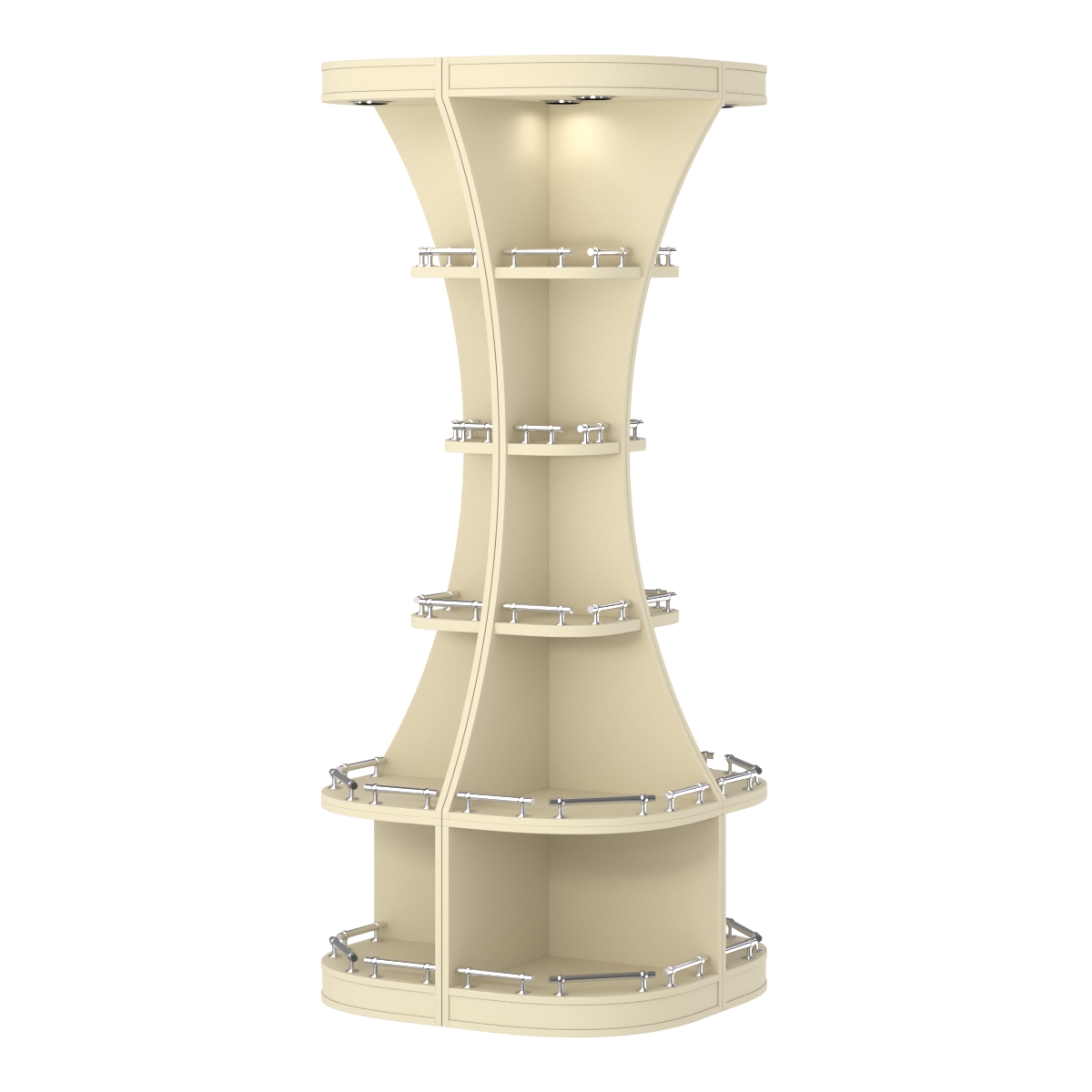 Островной высокий стеллаж ГАРАНТ №1-О с ограничителями Крем Вайс