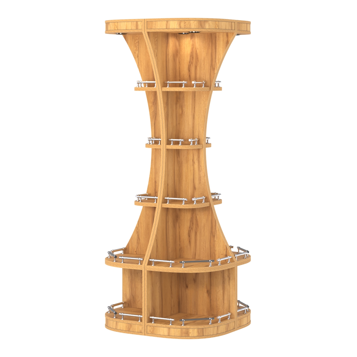 Островной высокий стеллаж ГАРАНТ №1-О с ограничителями Дуб Золотистый