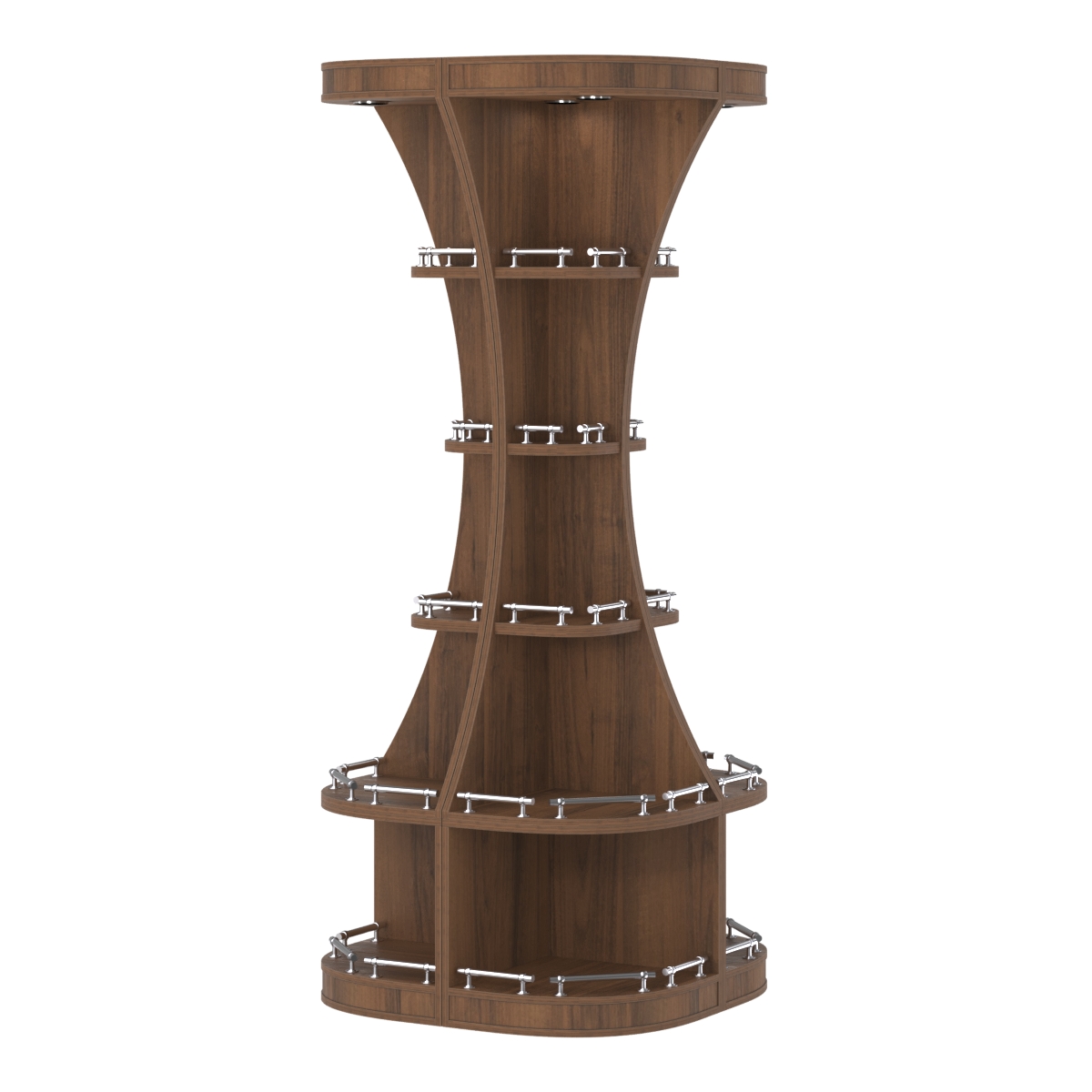 Островной высокий стеллаж ГАРАНТ №1-О с ограничителями Орех