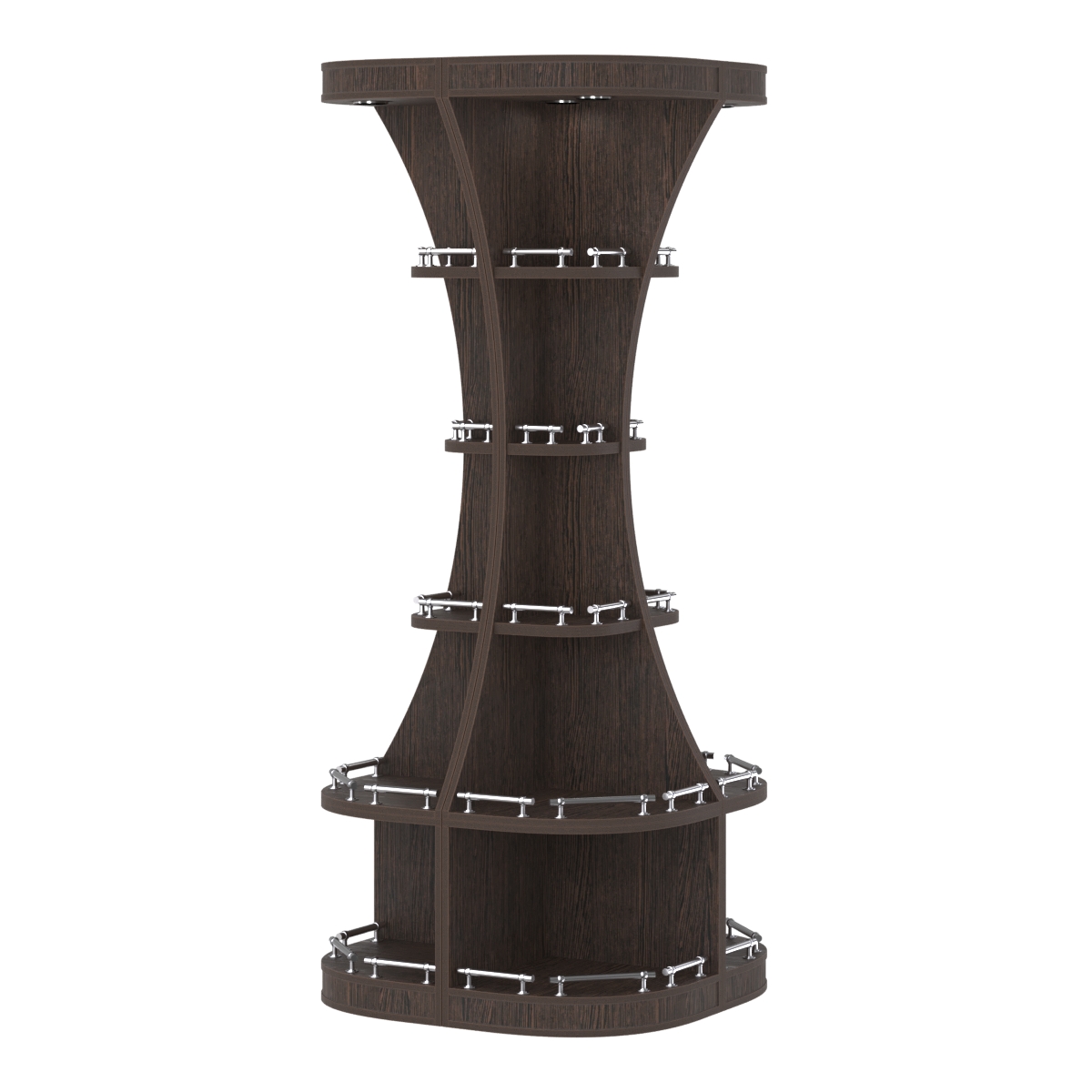 Островной высокий стеллаж ГАРАНТ №1-О с ограничителями Дуб Венге