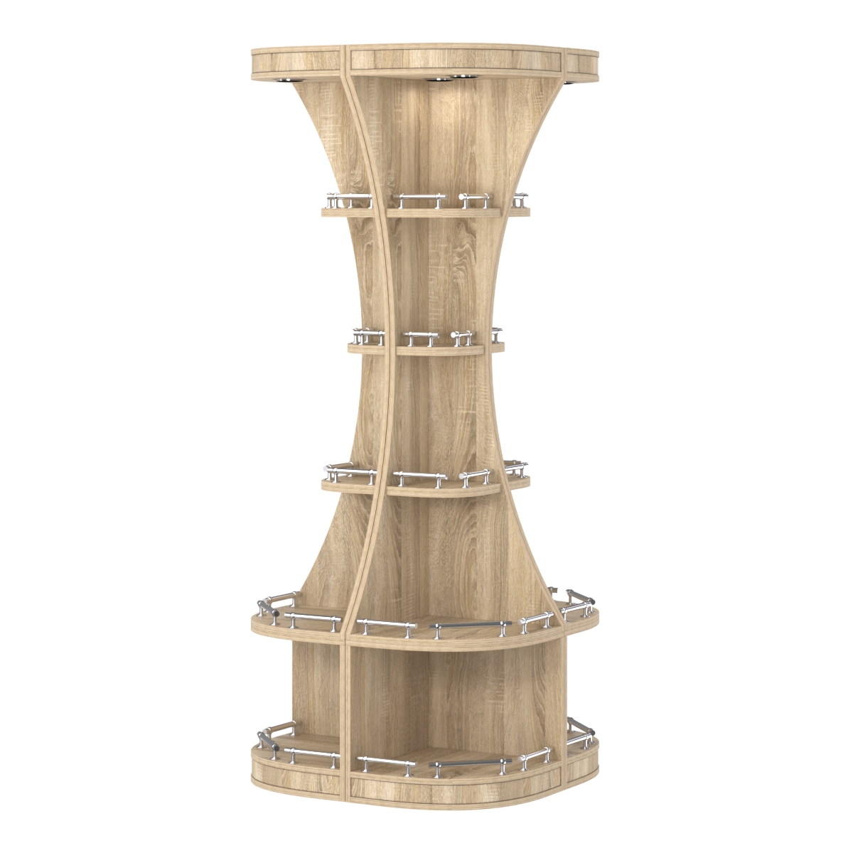 Островной высокий стеллаж ГАРАНТ №1-О с ограничителями Дуб Сонома