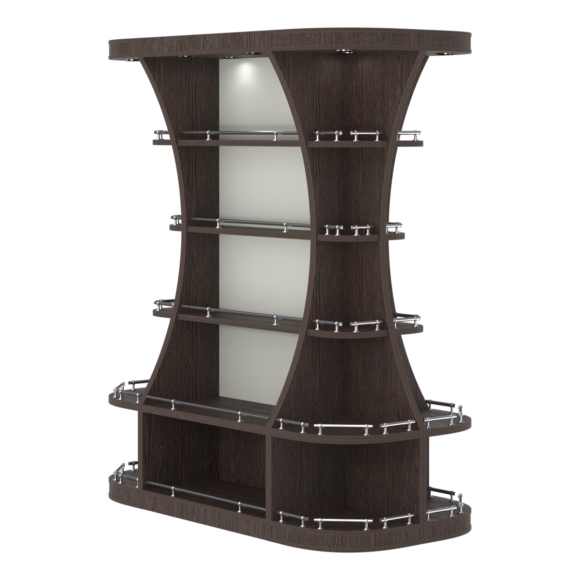 Островной высокий стеллаж ГАРАНТ №2-О с ограничителями Дуб Венге + Белый