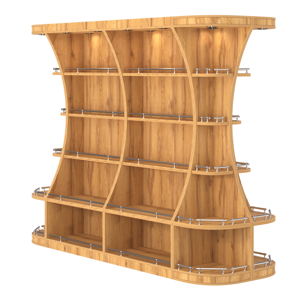 Островной высокий стеллаж ГАРАНТ №3-О с ограничителями Дуб Золотистый