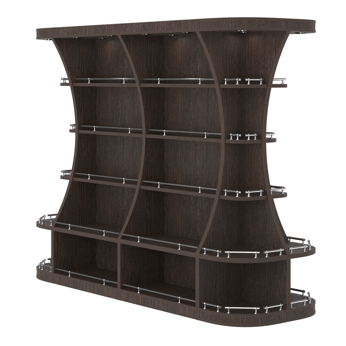 Островной высокий стеллаж ГАРАНТ №3-О с ограничителями Дуб Венге