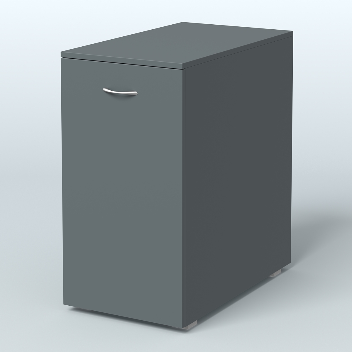 Тумба с выкатной секцией Деко, цвет белый Темно-Серый