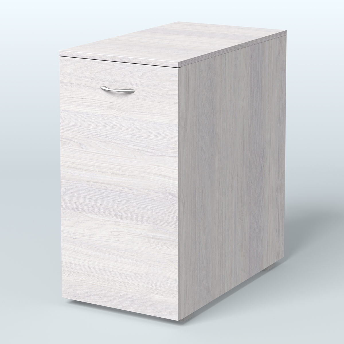 Тумба с выкатной секцией Деко, цвет белый Ясень Анкор светлый