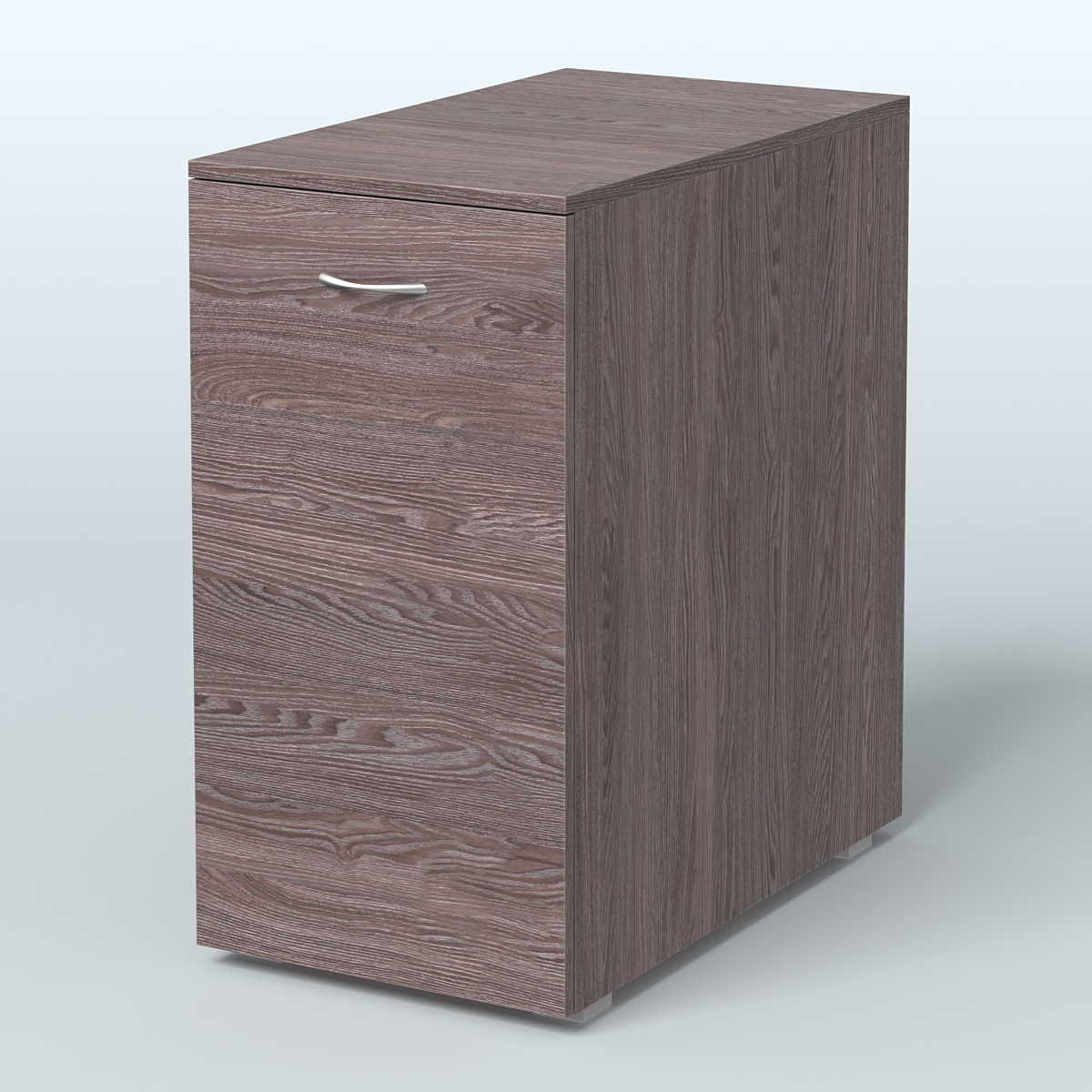 Тумба с выкатной секцией Деко, цвет белый Ясень Анкор темный