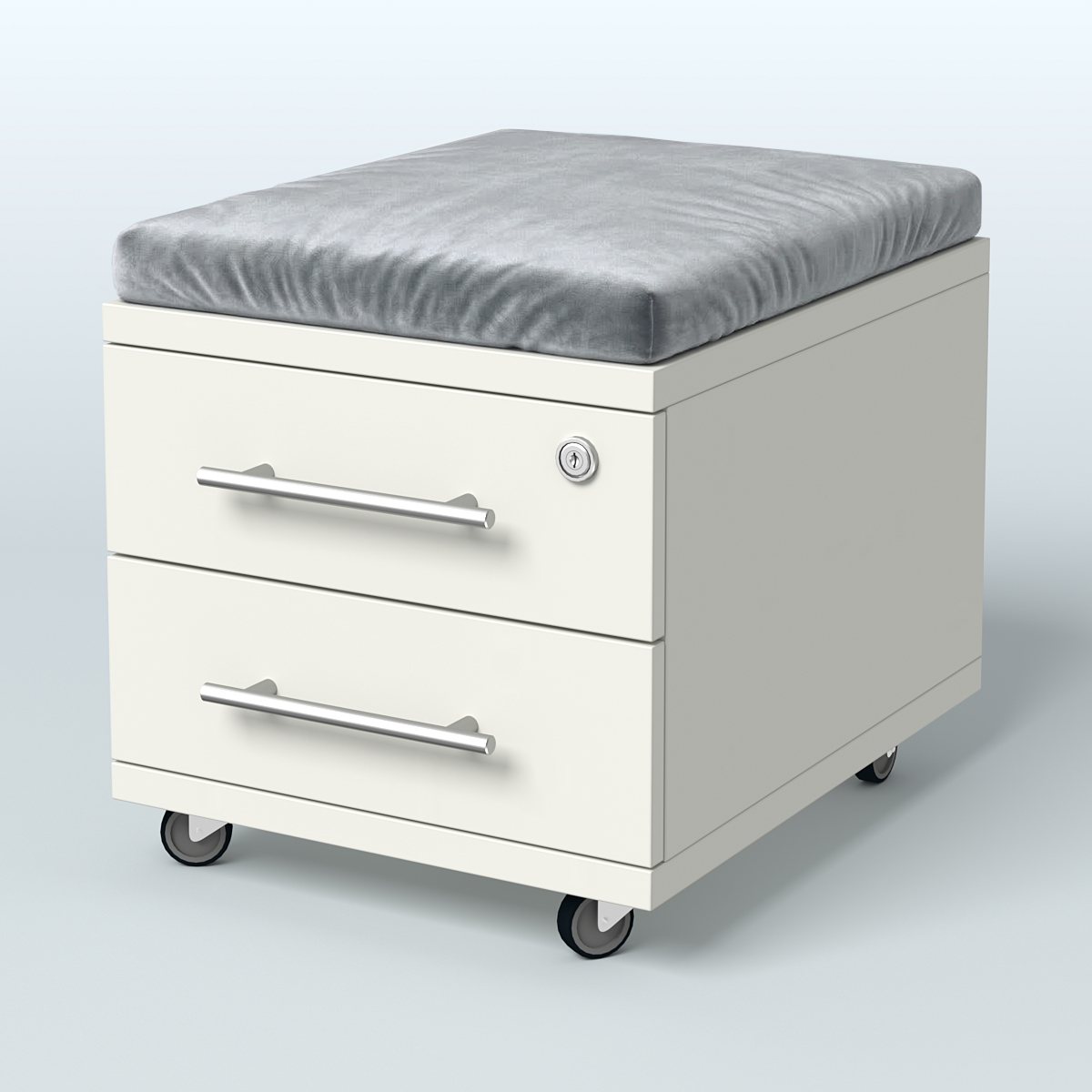 Тумба Лиани 2 ящика с подушкой Белый