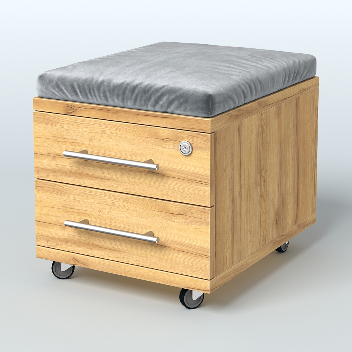 Тумба Лиани 2 ящика с подушкой Дуб Золотистый