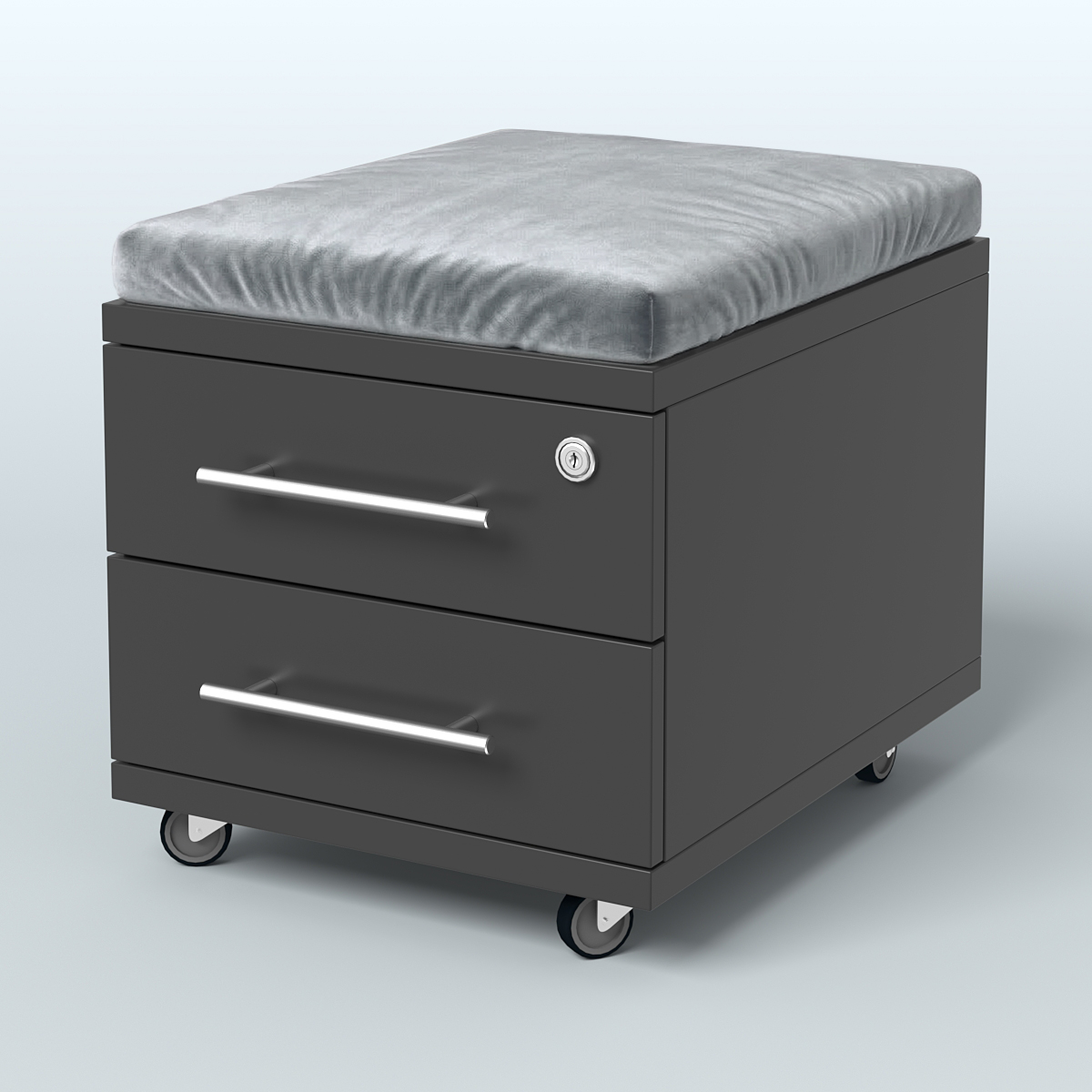 Тумба Лиани 2 ящика с подушкой Черный