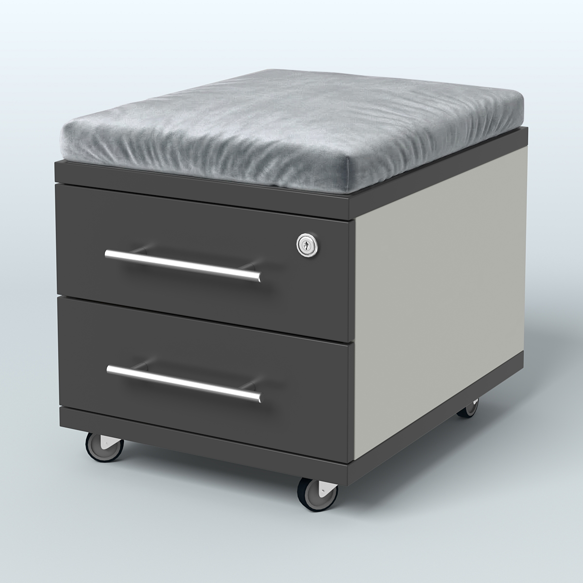 Тумба Лиани 2 ящика с подушкой Белый и Черный