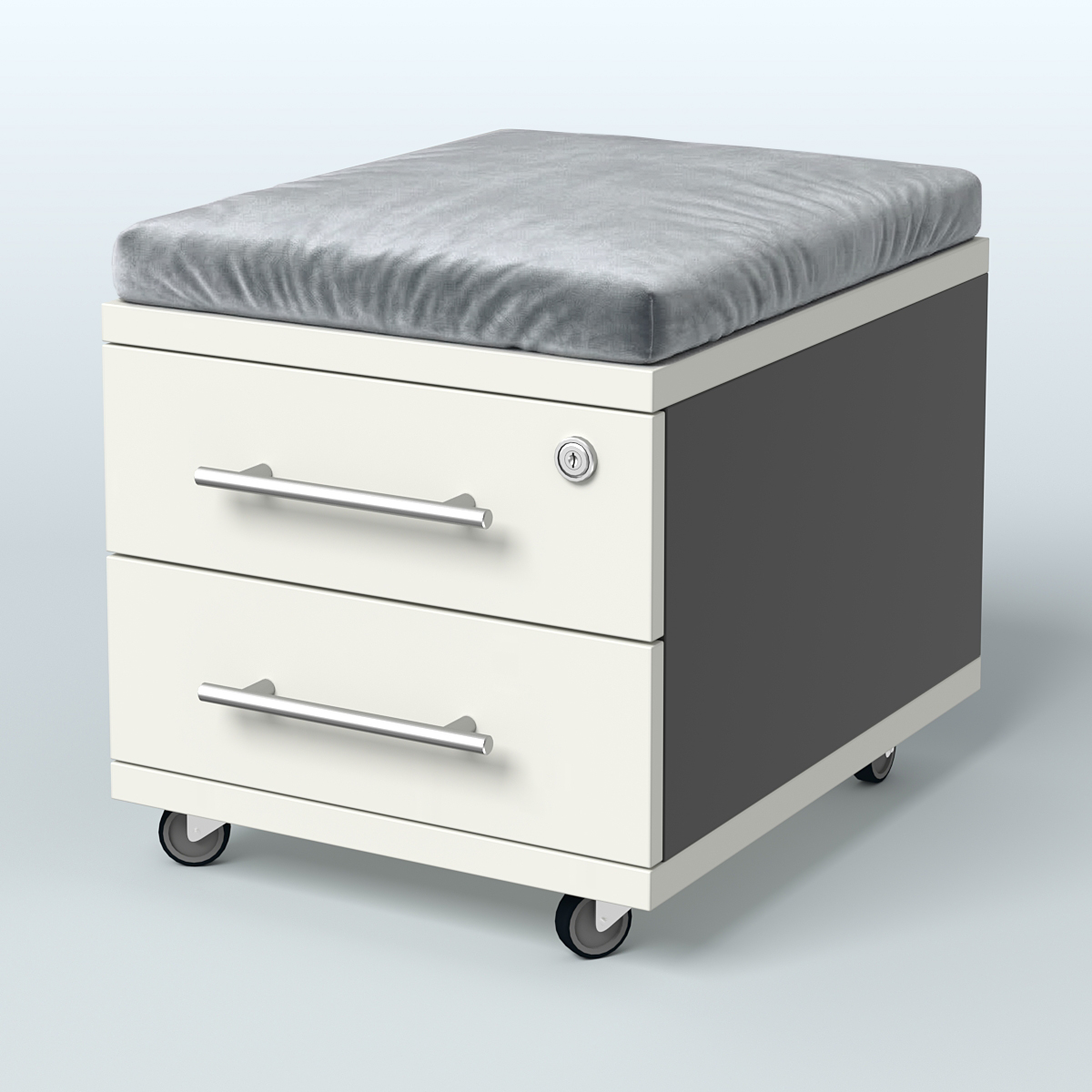 Тумба Лиани 2 ящика с подушкой Черный + Белый