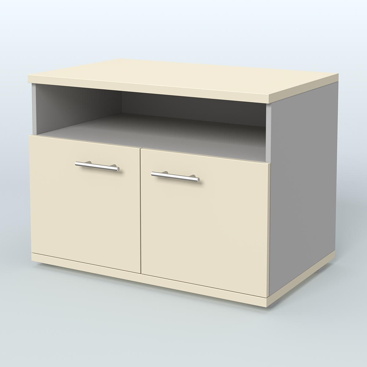 Тумба под оргтехнику, цвет дуб шамони темный Серый + Крем Вайс