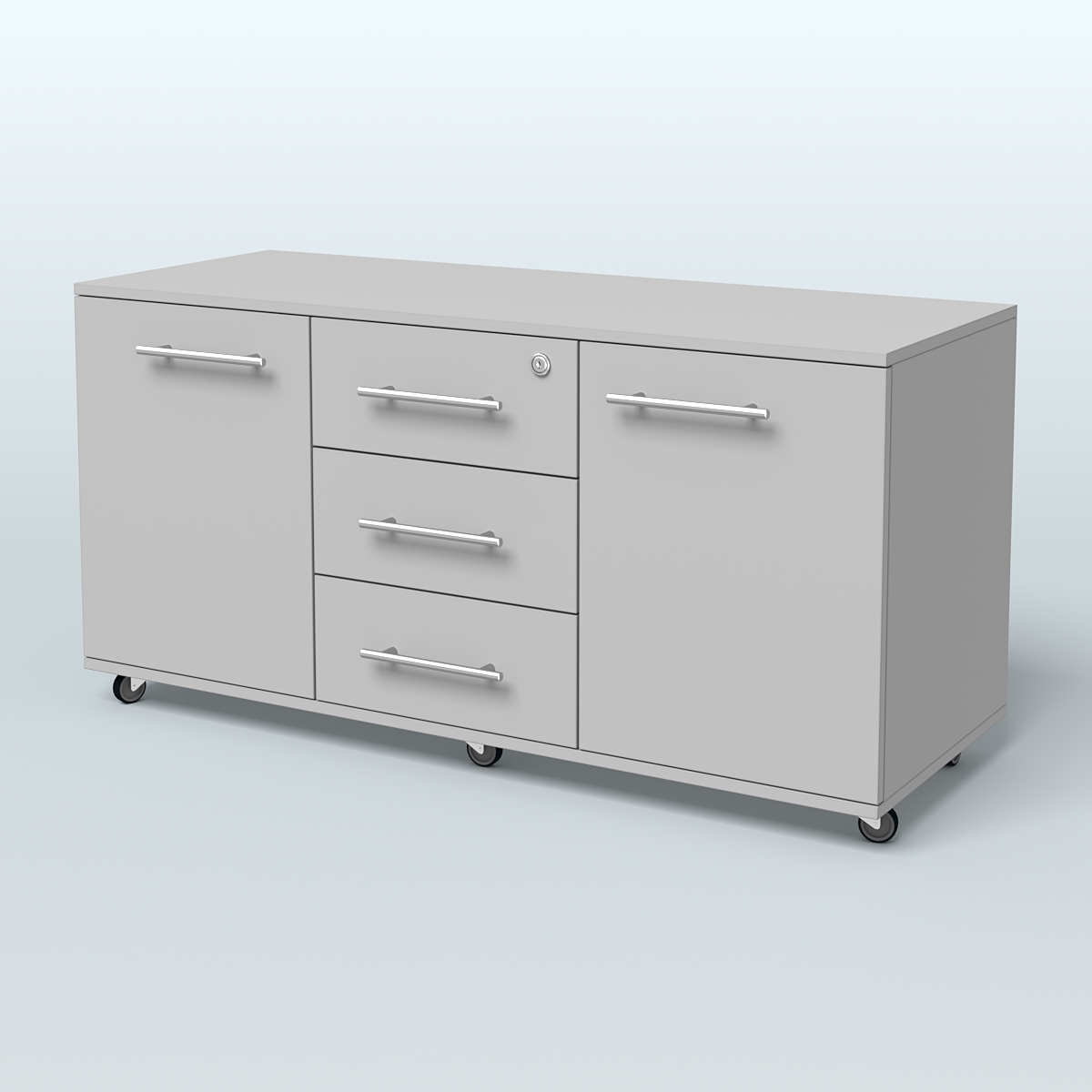 Тумба сервисная Индиго с 3 ящиками с замком и 2 фасадами Серый