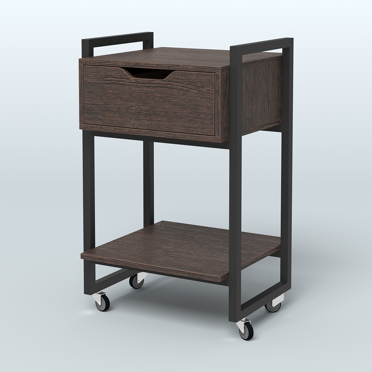 Тумба Европа мобильная с ящиком и полкой Дуб Венге