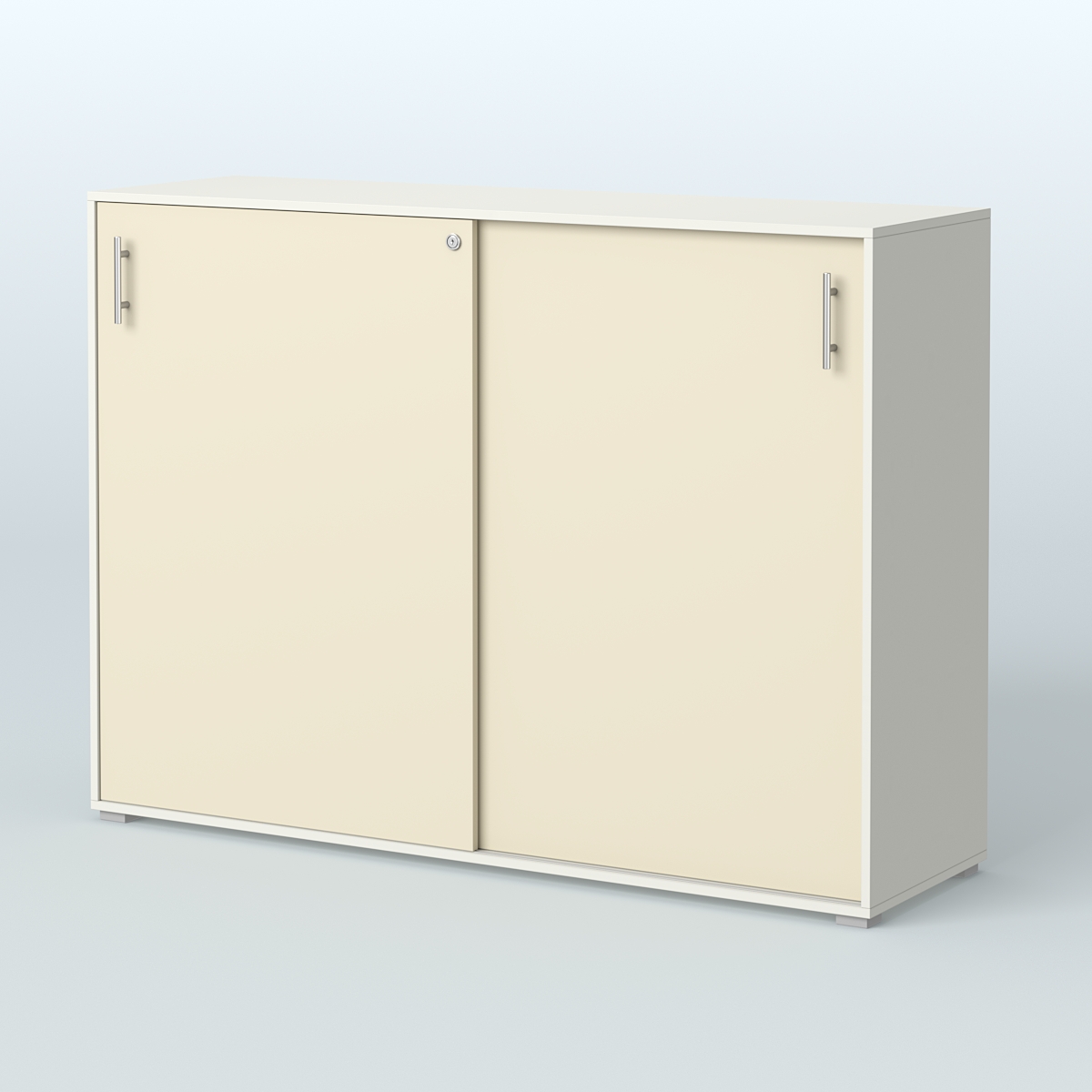 Тумба с раздвижными фасадами Тиана Белый + Крем Вайс