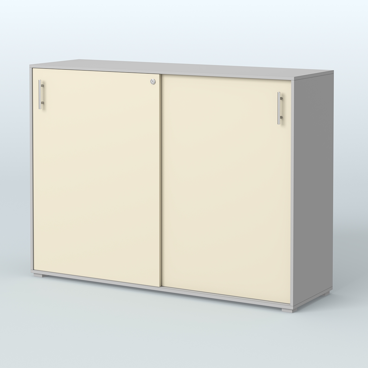 Тумба с раздвижными фасадами Тиана Серый + Крем Вайс
