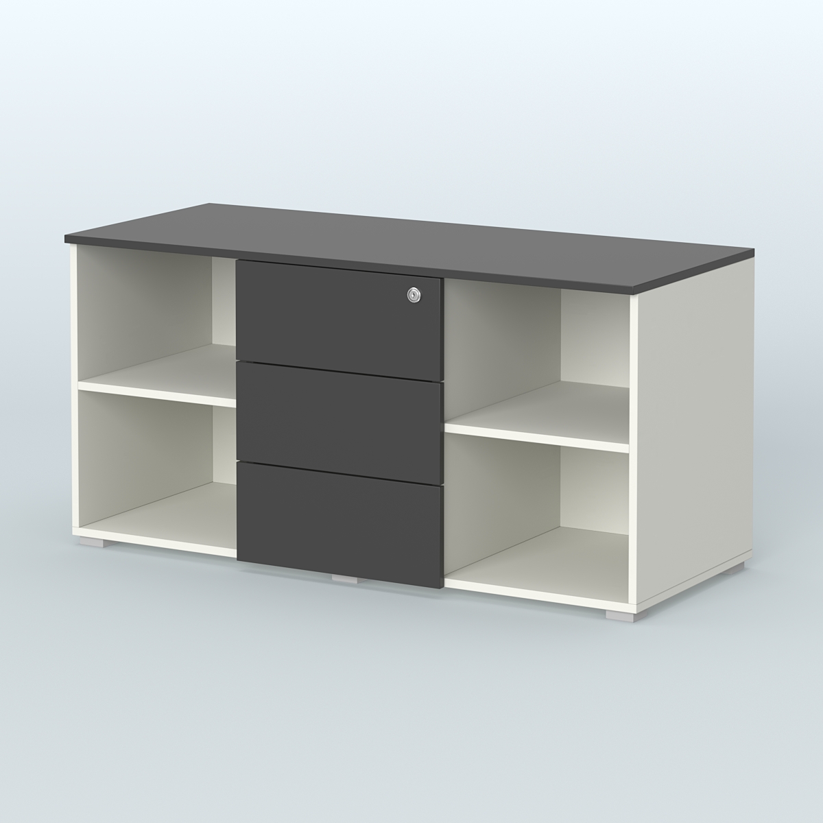 Тумба сервисная Некста, цвет вяз + белый Белый и Черный