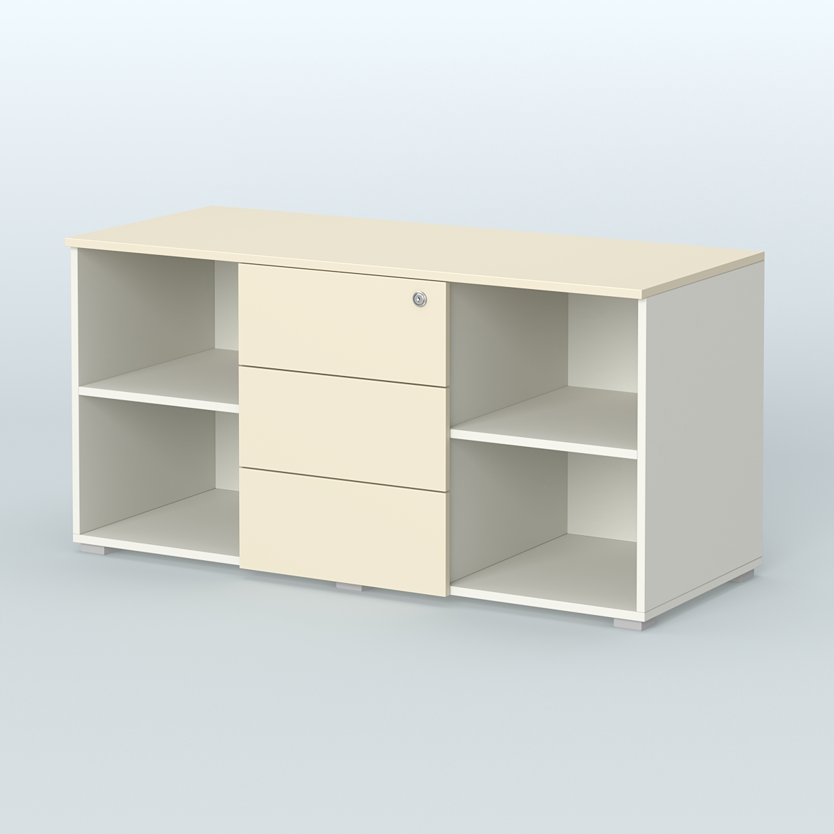 Тумба сервисная Некста, цвет вяз + белый Белый + Крем Вайс