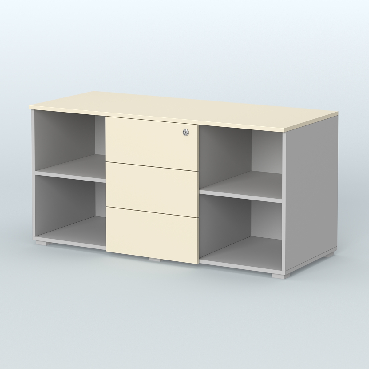 Тумба сервисная Некста, цвет вяз + белый Серый + Крем Вайс