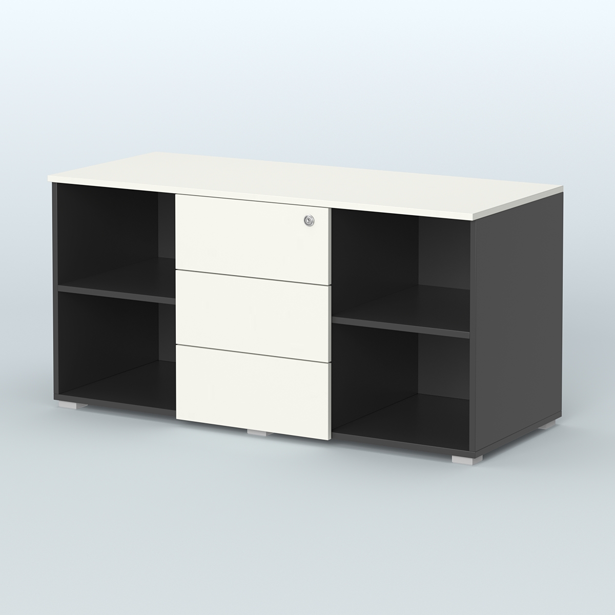 Тумба сервисная Некста, цвет вяз + белый Черный + Белый