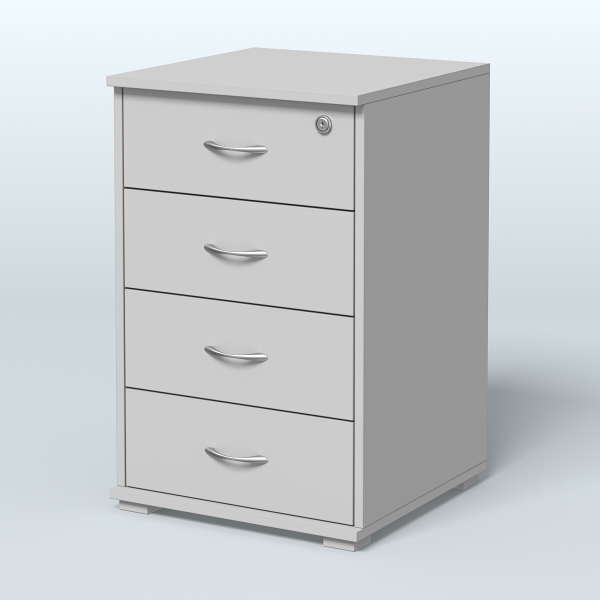 Тумба Нотте подкатная (4 ящика с замком) Серый