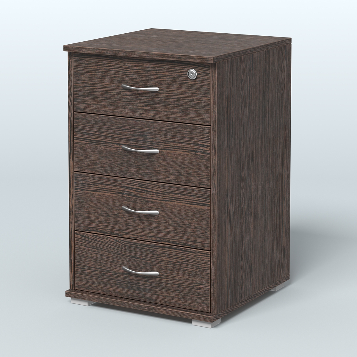 Тумба Нотте подкатная (4 ящика с замком) Дуб Венге